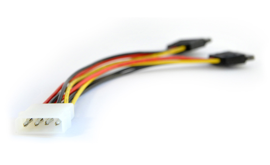 Y-kabel Molex 5.25" hane - 2xSATA