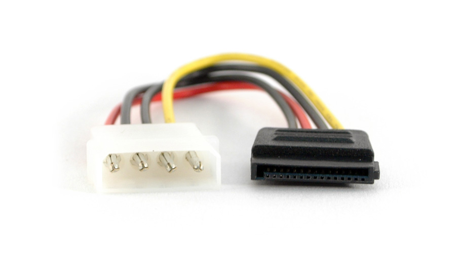 Deltaco Strömkabel Molex 5.25" hane - SATA