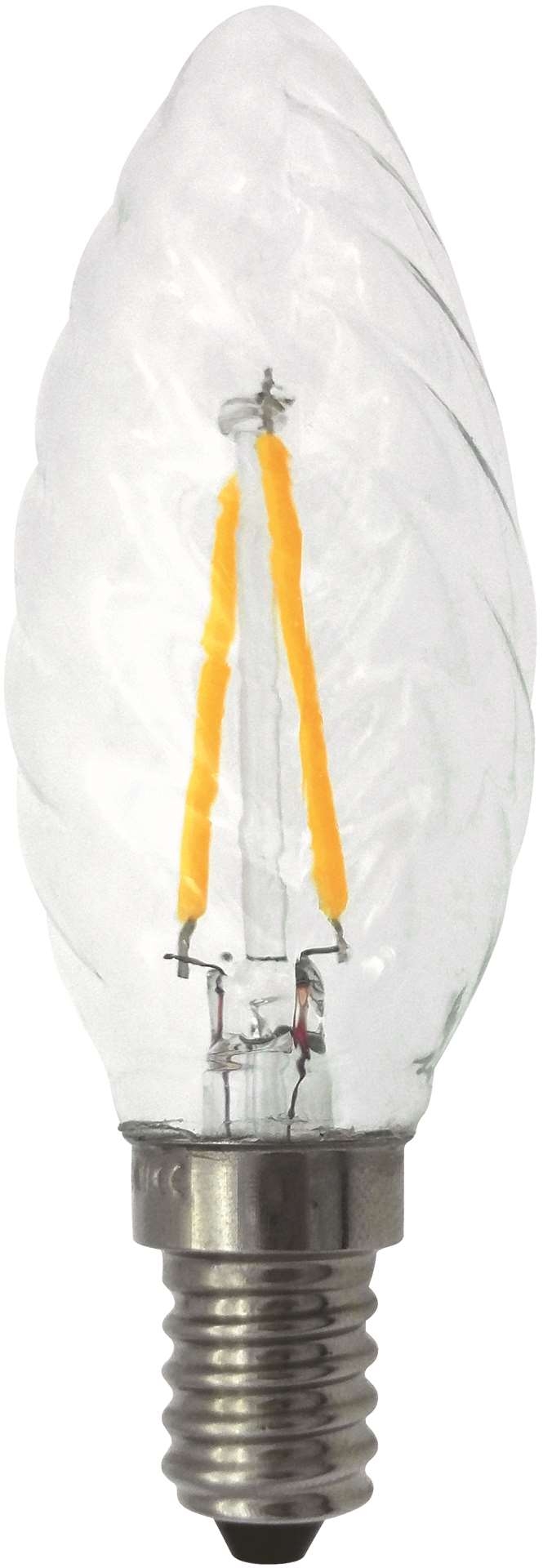 Filament Led-Lampa,Kron/Tvist, 2W, E14, 230V
