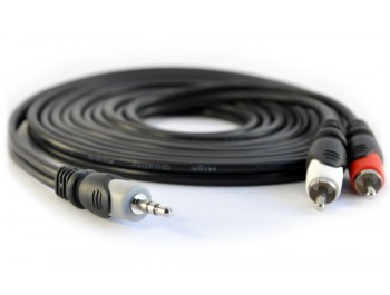 Förgreningskabel 3.5mm hane - 2xRCA hane 0.5m | Kabelbutiken.com