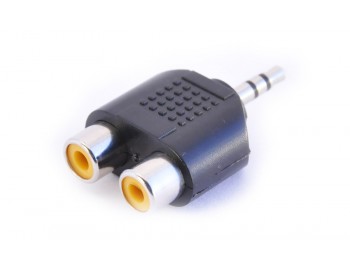 Adapter 3.5mm tele - 2x RCA-hona - finns på kabelbutiken.com