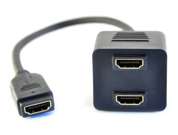 Adapter HDMI hona - 2x HDMI hona | Kabelbutiken.com