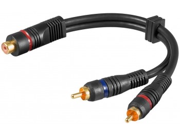 Adapter RCA hona - 2x RCA hane