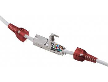 Slim tool-free cable connector CAT 6, STP shielded
