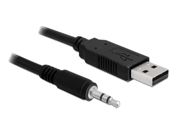 DeLock Omvandlare USB 2.0 Typ-A hane till Seriell TTL 3,5 mm 3-poligt stereojack 1,8 m (5 V)