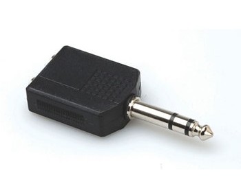 Adapter Tele 6.35mm hane - 2x 6.35mm hona