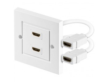 HDMI-uttag med väggpanel - Dubbla uttag