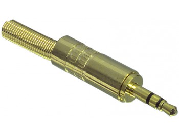 3.5 mm telekontakt stereo hane guld