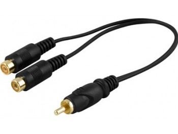 Adapter RCA hane - 2x RCA hona