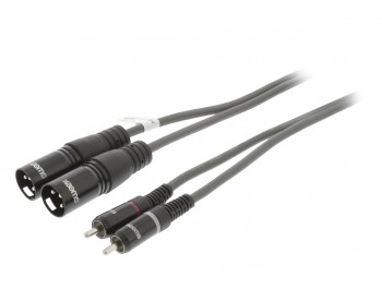 RCA till XLR-hane - dubbel 3 m