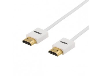 HDMI Kabel Slimline Vit - High speed with ethernet