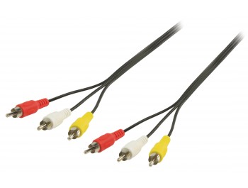 A/V-kabel 3xRCA hane - 3xRCA hane 2 m