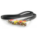 A/V-kabel 3xRCA hane - 3xRCA hane 1.0 m