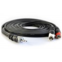 Förgreningskabel 3.5mm hane - 2xRCA hane 20 m
