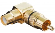 Vinklad RCA-adapter hane/hona svart