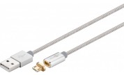 Micro USB laddnngskabel med magnetisk kontakt 1,2 meter