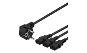 Adapterkabel CEE 7/7 till 3x rak IEC 60320