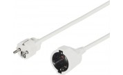 Jordad skarvsladd CEE 7/7 - CEE 7/4 (Schuko) Vit 5 meter
