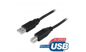 USB 2.0-kabel A hane - B hane 3 m