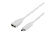 USB 2.0 kabel, Typ C - Typ A ho, 1,5m, vit