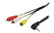 Komposit videokabel 3.5 mm Hane - 3x RCA Hane