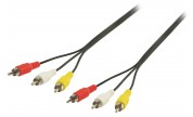 A/V-kabel 3xRCA hane - 3xRCA hane 5 m