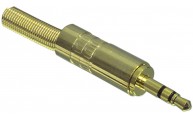 3.5 mm telekontakt stereo hane guld