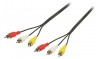 A/V-kabel 3xRCA hane - 3xRCA hane 10 m
