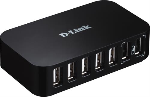 Dlink USB 2.0-Hub 7-portar med nätadapter