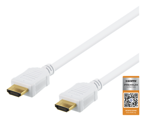 Deltaco HDMI-kabel 4K - 1 m 4K Ultra HD Vit