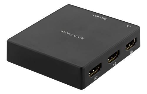 HDMI Switch med fjärrkontroll, 4 källor, 4K-stöd, HDCP 1.4
