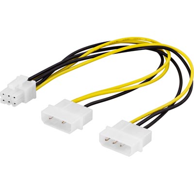 Deltaco Adapterkabel 2x4-pin till 6-pin PCI-Express